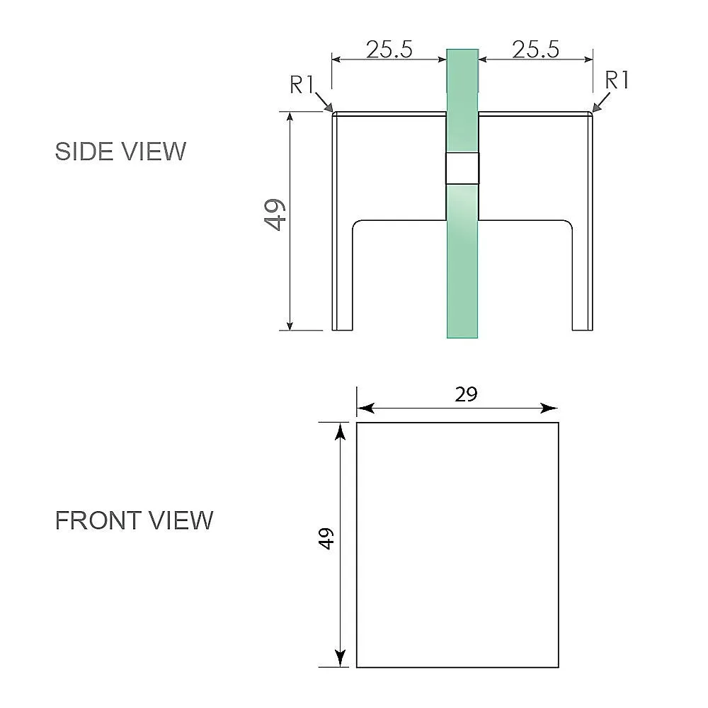120cm Wall to Wall Frameless Shower Screen with Gold Brackets and SS Hinges, Square Double Pull Handle