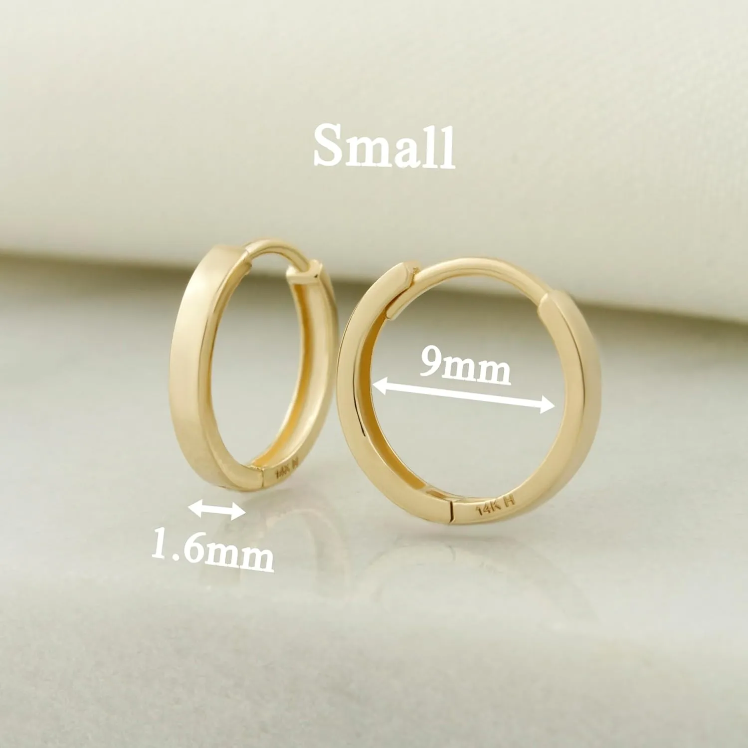 14k Solid Gold Huggie Earrings, Real Gold Earrings, Plain Gold Huggie Hoop Earrings, Simple Gold Huggie