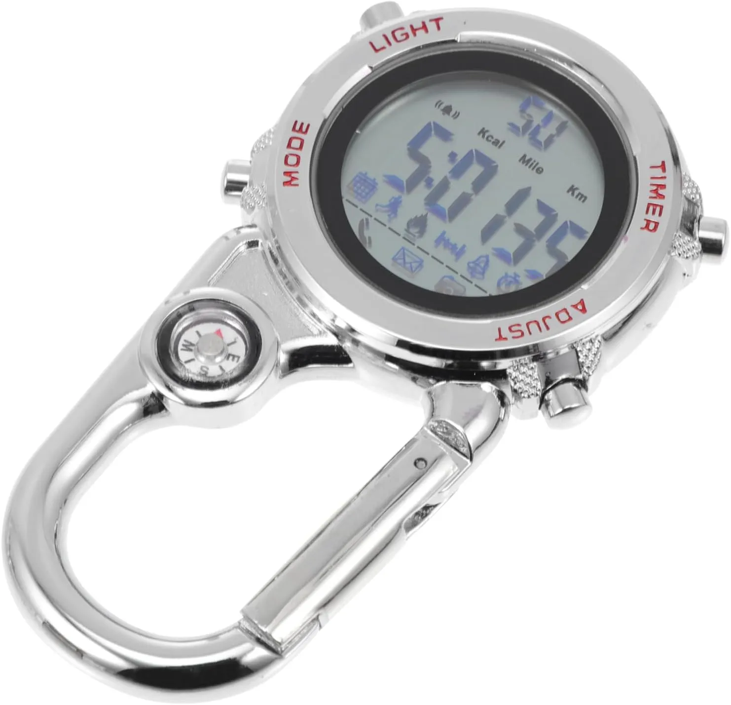 1Pc Glowing Clip Fob Watch for Hiking and Camping Lightweight Climbing Accessory with Luminous Dial for Travel and Outdoor Adventures