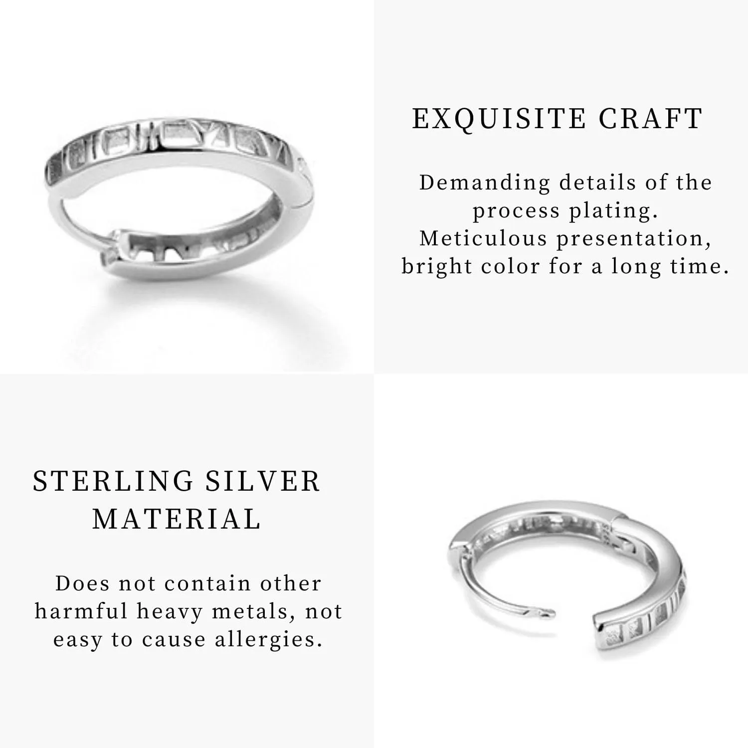 925 Sterling Silver Huggie Earrings Unique Hoop Earrings Small Huggie Earring Minimalist Mini Hoop Earrings for Women