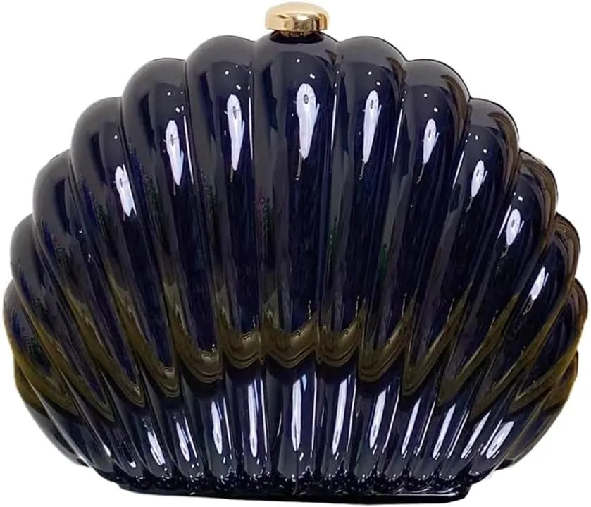 Acrylic Shell Clutch Purse for Women Cute Seaside Shoulder Bag Shinny Beach Travel Crossbody Purse Daily Life Wallet