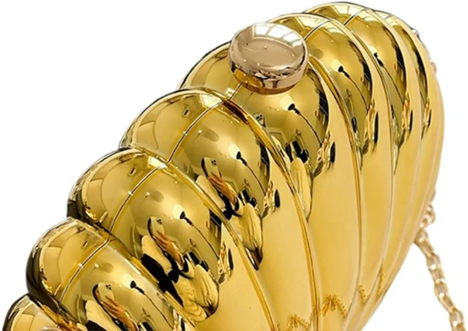 Acrylic Shell Clutch Purse for Women Cute Seaside Shoulder Bag Shinny Beach Travel Crossbody Purse Daily Life Wallet