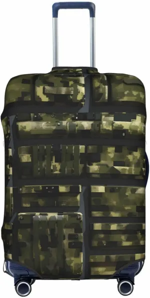 Army Digital Camouflage Print Practical Elastic Washable Travel Luggage Cover with Concealed Zipper for Suitcases