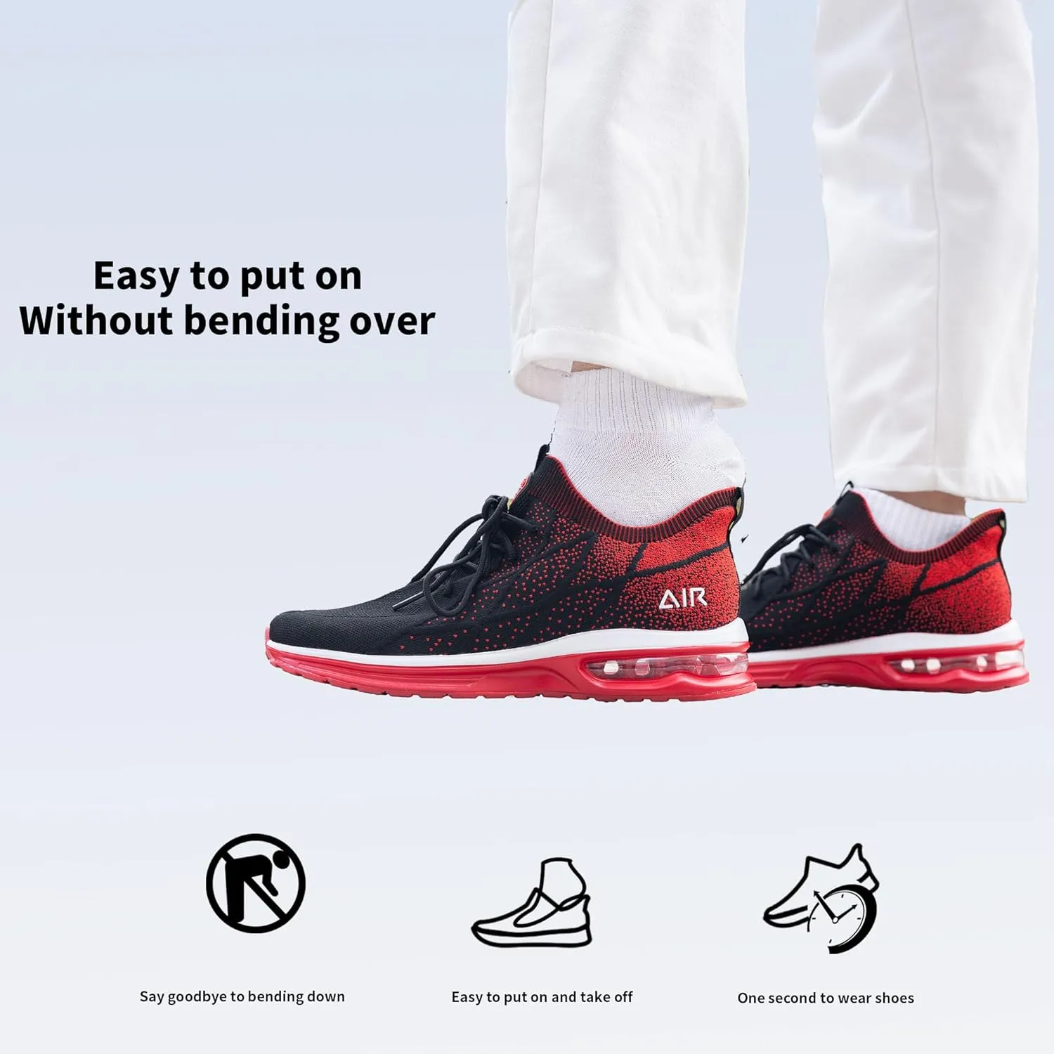 Autper Mens Athletic Tennis Shoes Slip On Running Fashion Sneakers for Men Gym Comfortable Breathable Non Slip Workout Cross Training Shoe US Size 7-13