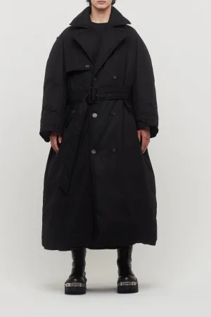 Balenciaga Padded Maxi Trench in Black