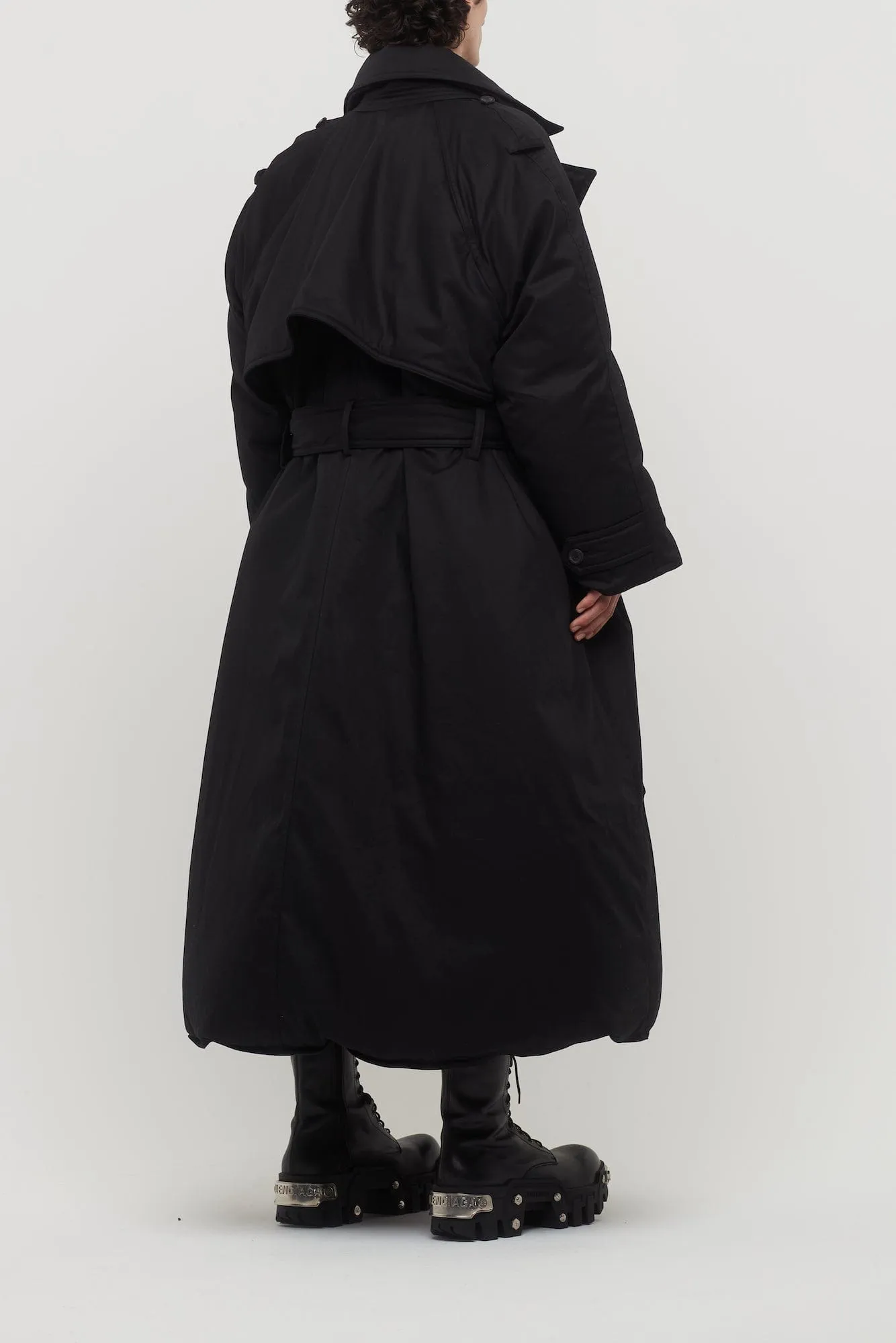 Balenciaga Padded Maxi Trench in Black
