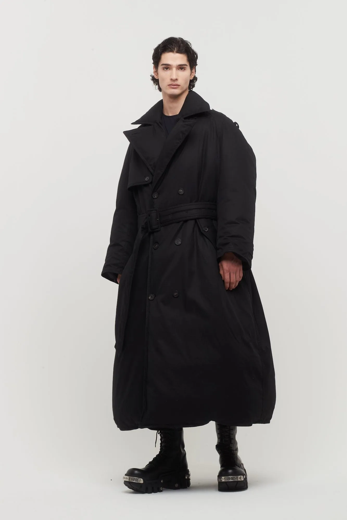Balenciaga Padded Maxi Trench in Black