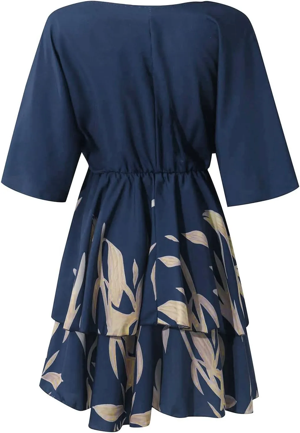 Beach Summer Dresses for Women 2025 Trendy Casual Sundress Ruffle Hawaiian Vacation Mini Dress V Neck Batwing Sleeve