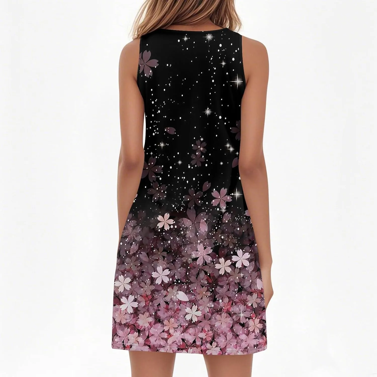 Beachy Dresses for Women 2025 Summer V-Neck Geometric Print Sleeveless Tank Mini Sundress,S-3XL