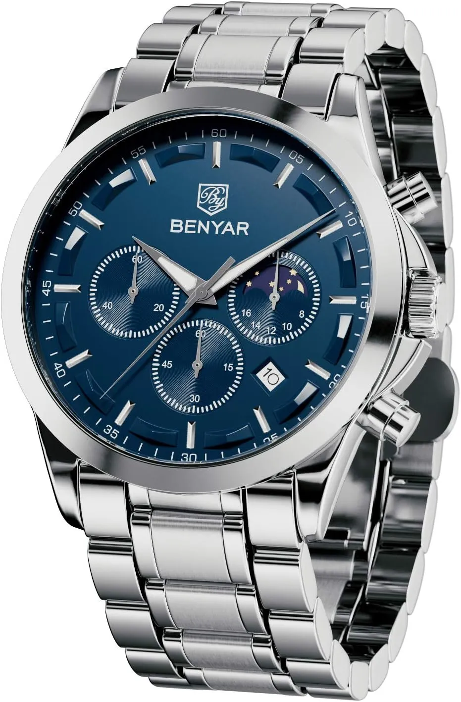 BENYAR AKINGHT Men's Watch Quartz Movement Watches for Men 3ATM Waterproof Men's wristwatches Multifunctional Chronograph with dial Date Display Business Casual