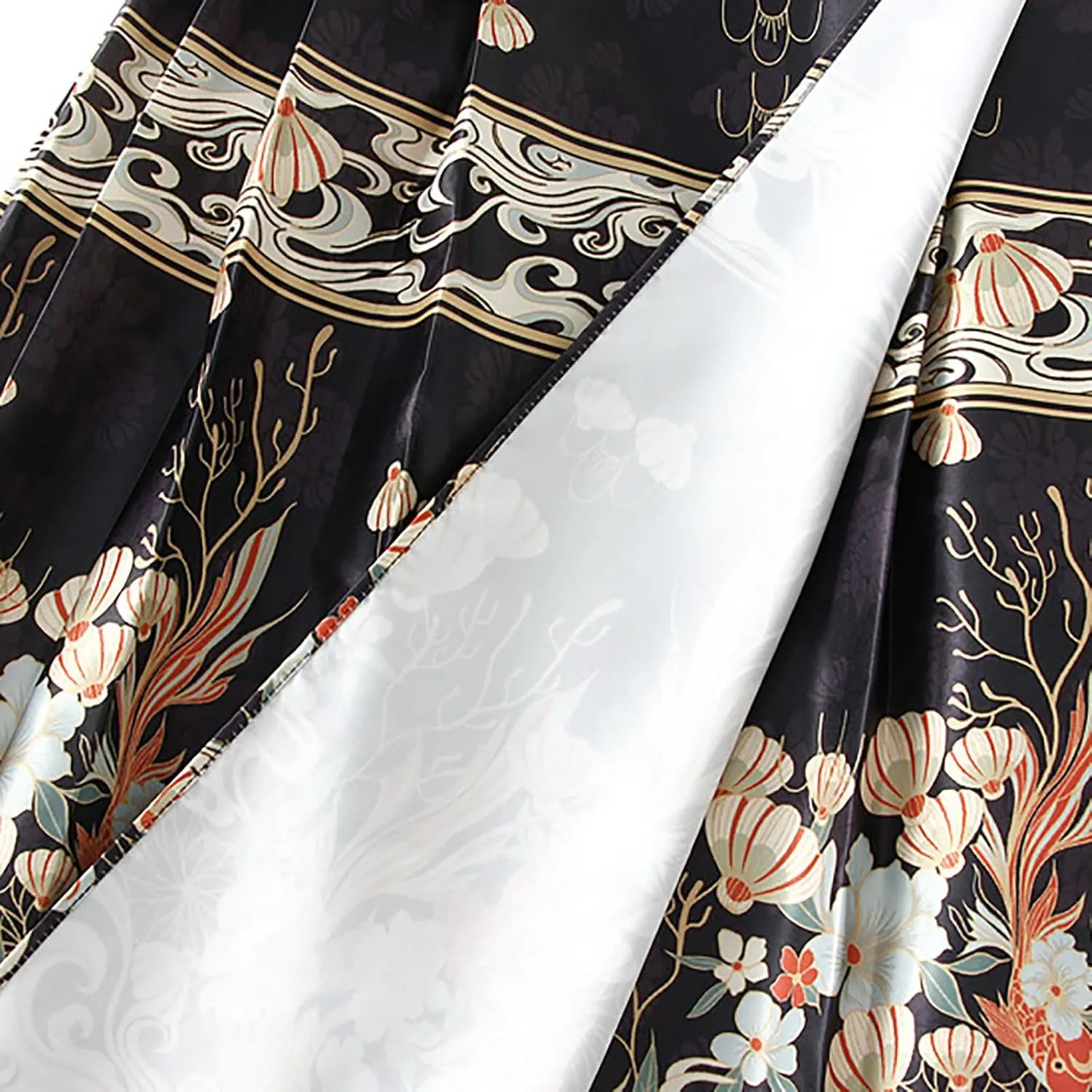 Boho Long Skirts for Women Summer Chiffon Floral Maxi Skirt Flowy High Waist A Line Pleated Skirts Cute Bohemian Beach Dress
