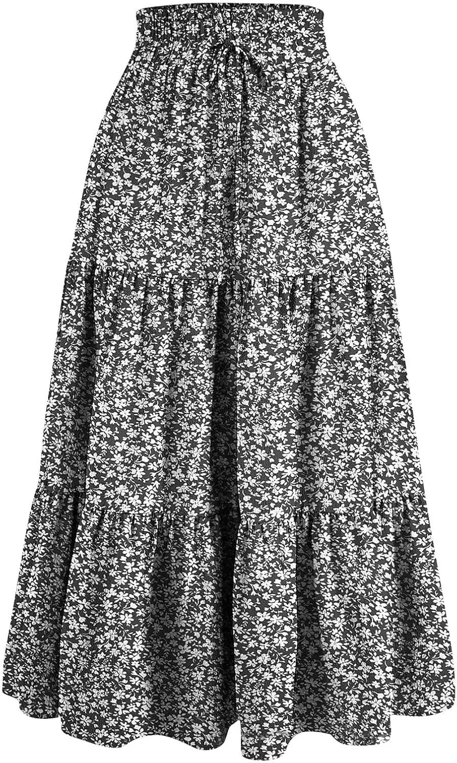 Boho Skirts for Women Midi Length Maxi Spring Flowy Boho Comfy Tiered Western Maxi Skirt Boho