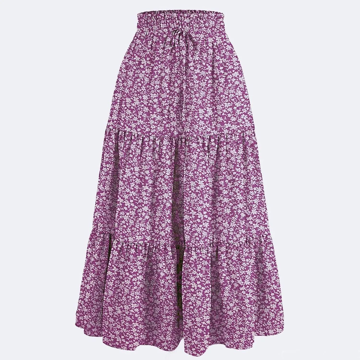 Boho Skirts for Women Midi Length Maxi Spring Flowy Boho Comfy Tiered Western Maxi Skirt Boho