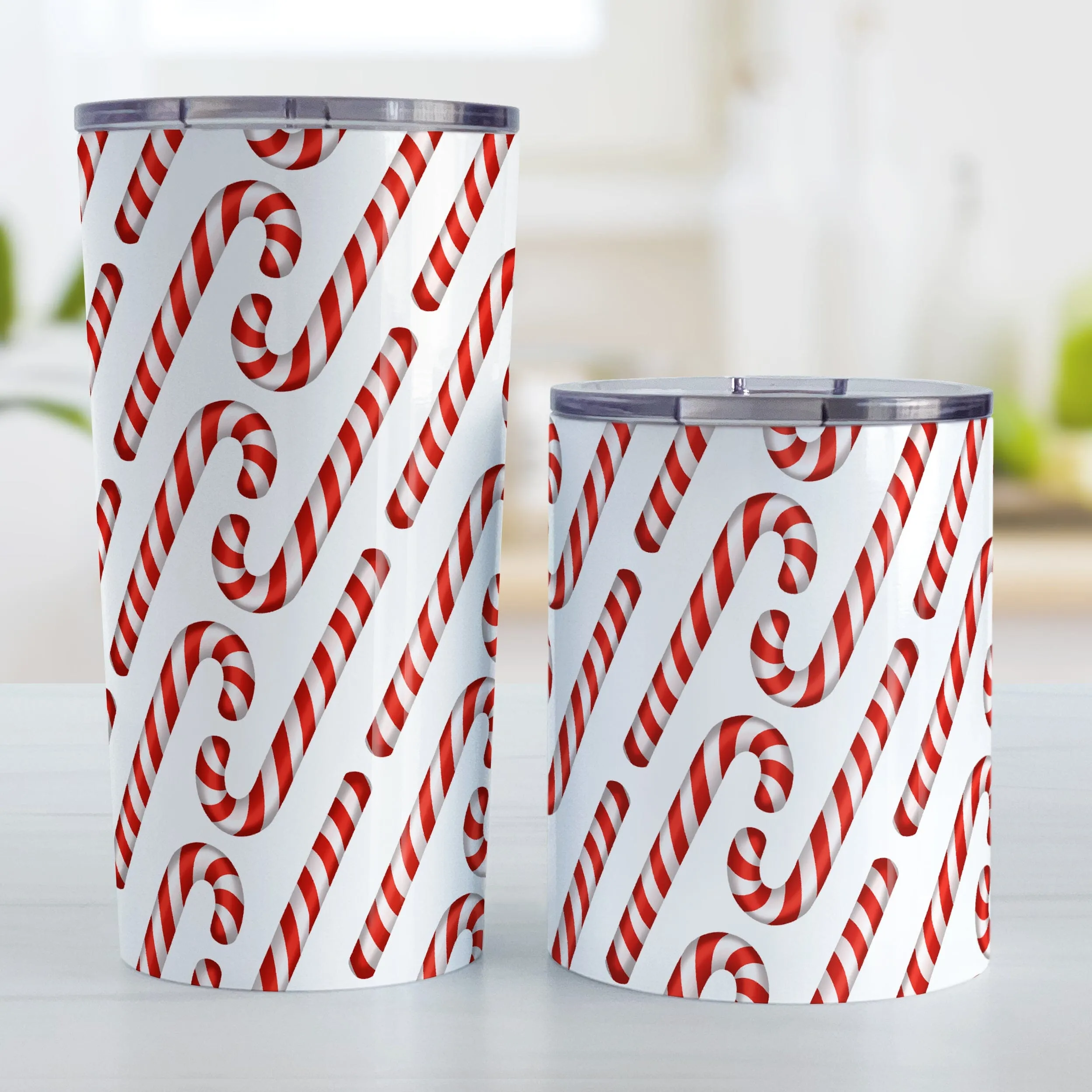 Candy Cane Pattern Tumbler Cup