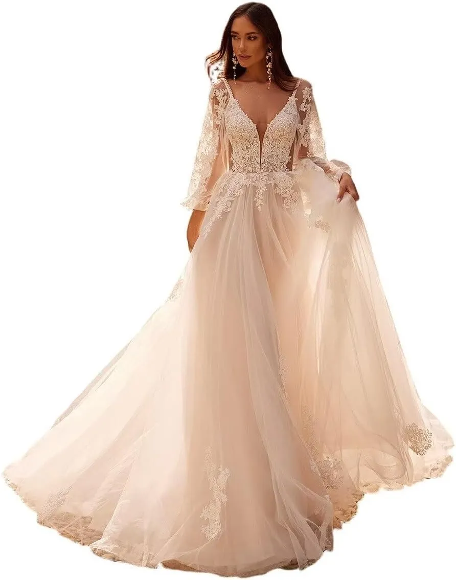 cantcauli Lace Appliques Wedding Dress for Bride Mermaid Off Shoulder Bridal Gown with Train CT035