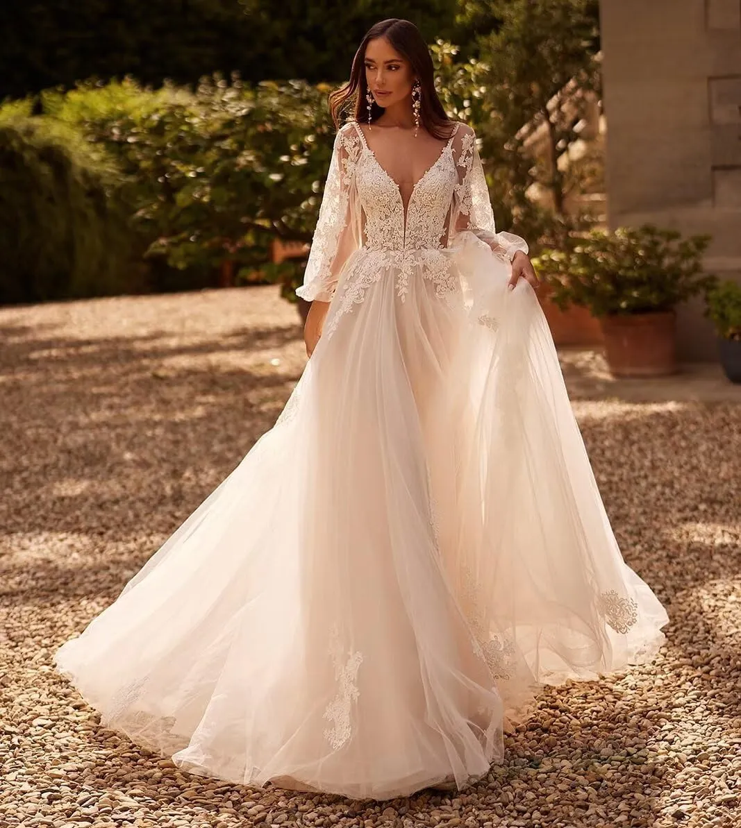cantcauli Lace Appliques Wedding Dress for Bride Mermaid Off Shoulder Bridal Gown with Train CT035