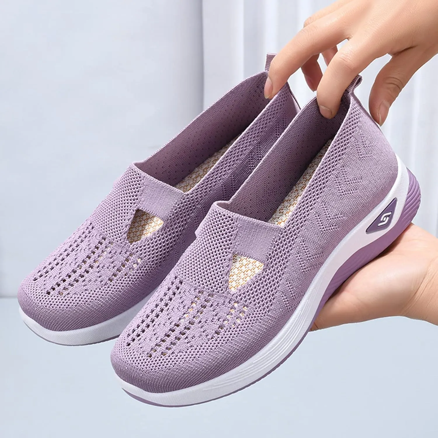 Cathalem Orthopedic Sneakers for Women, 2024 New Women's Woven Breathable Soft Sole Shoes, Orthopedic Sneakers for Women