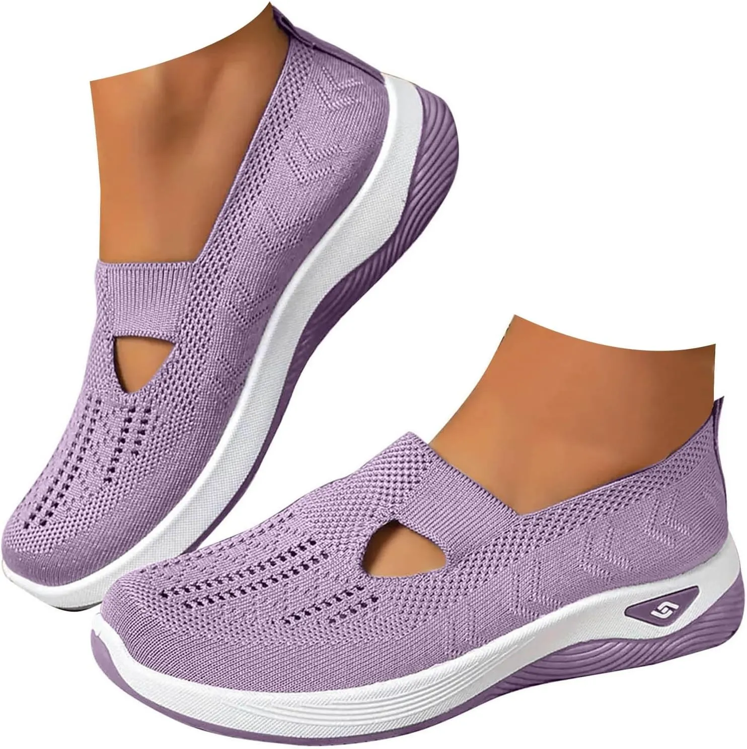 Cathalem Women's Woven Orthopedic Breathable Soft Shoes Arch Support, Diabetes Foam Shoes Walking Anti-Skid Sports Shoes