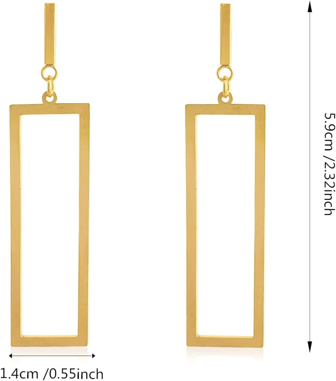 Charm Chic Minimalist Punk Metal Triangle Rectangle Geometry Dangle Drop Earrings For Women Teen Men Costume Jewelry