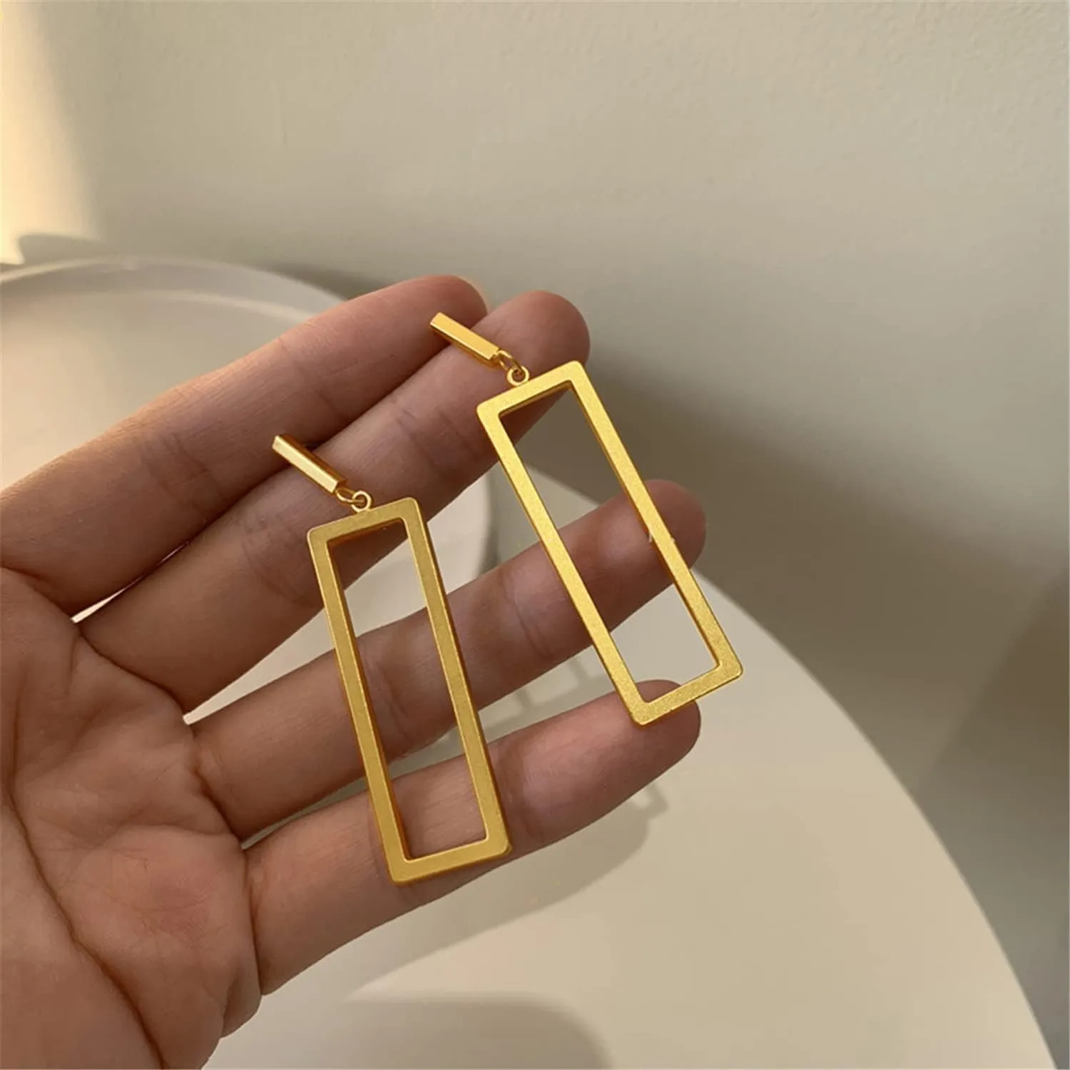 Charm Chic Minimalist Punk Metal Triangle Rectangle Geometry Dangle Drop Earrings For Women Teen Men Costume Jewelry
