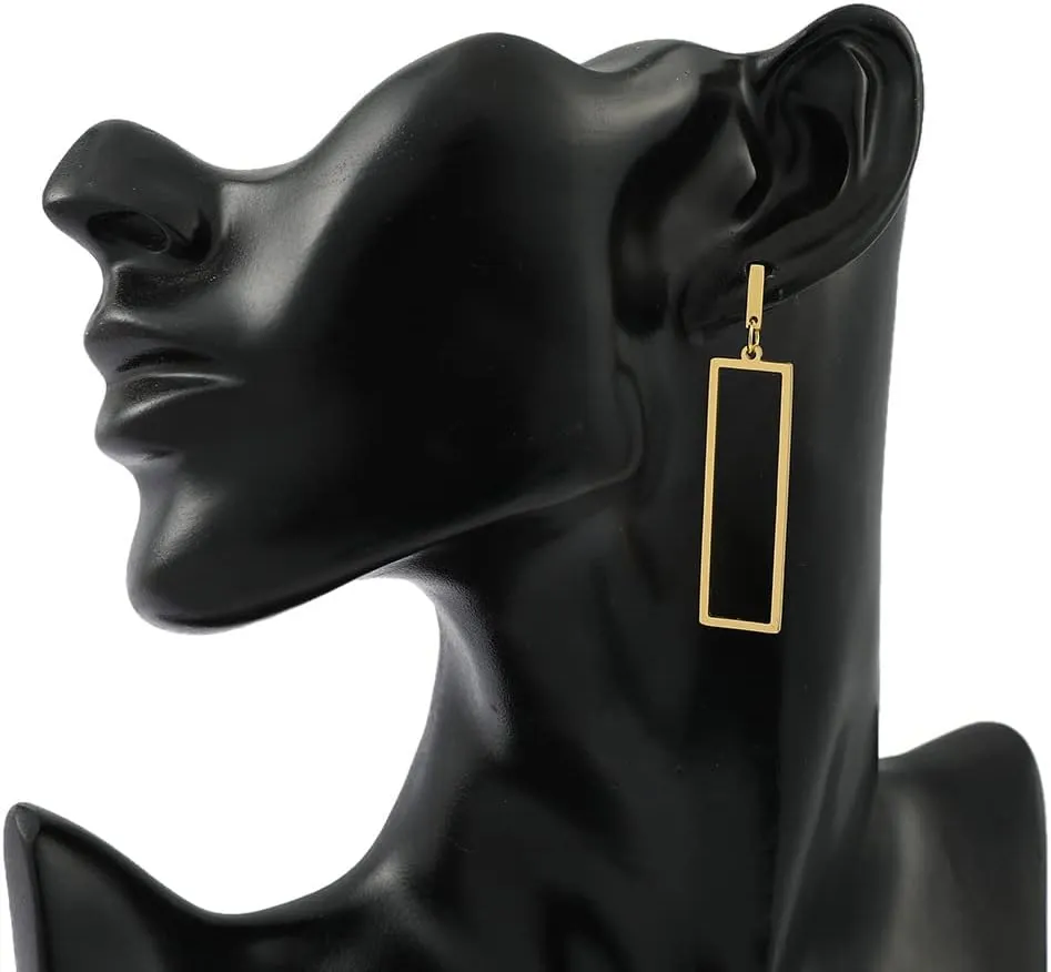 Charm Chic Minimalist Punk Metal Triangle Rectangle Geometry Dangle Drop Earrings For Women Teen Men Costume Jewelry