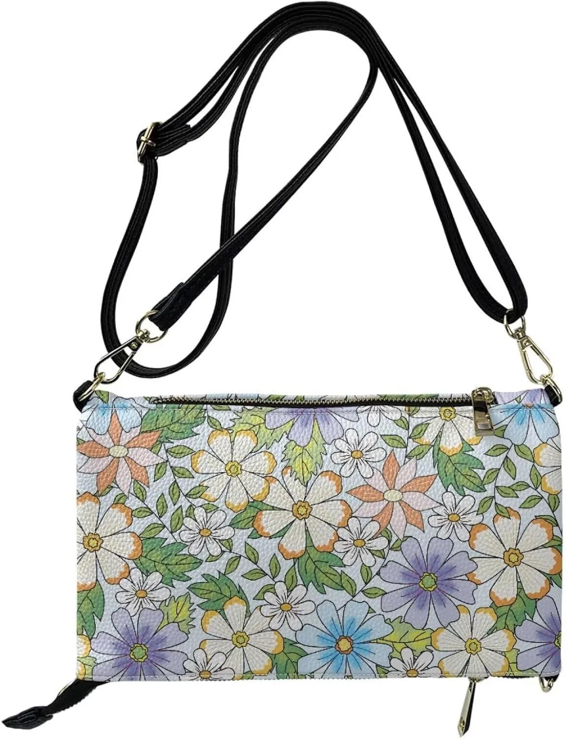 Clutch Purses for Women Leather Crossbody Shoulder Handbag with Removable Strap Waterproof Girls Party Bag