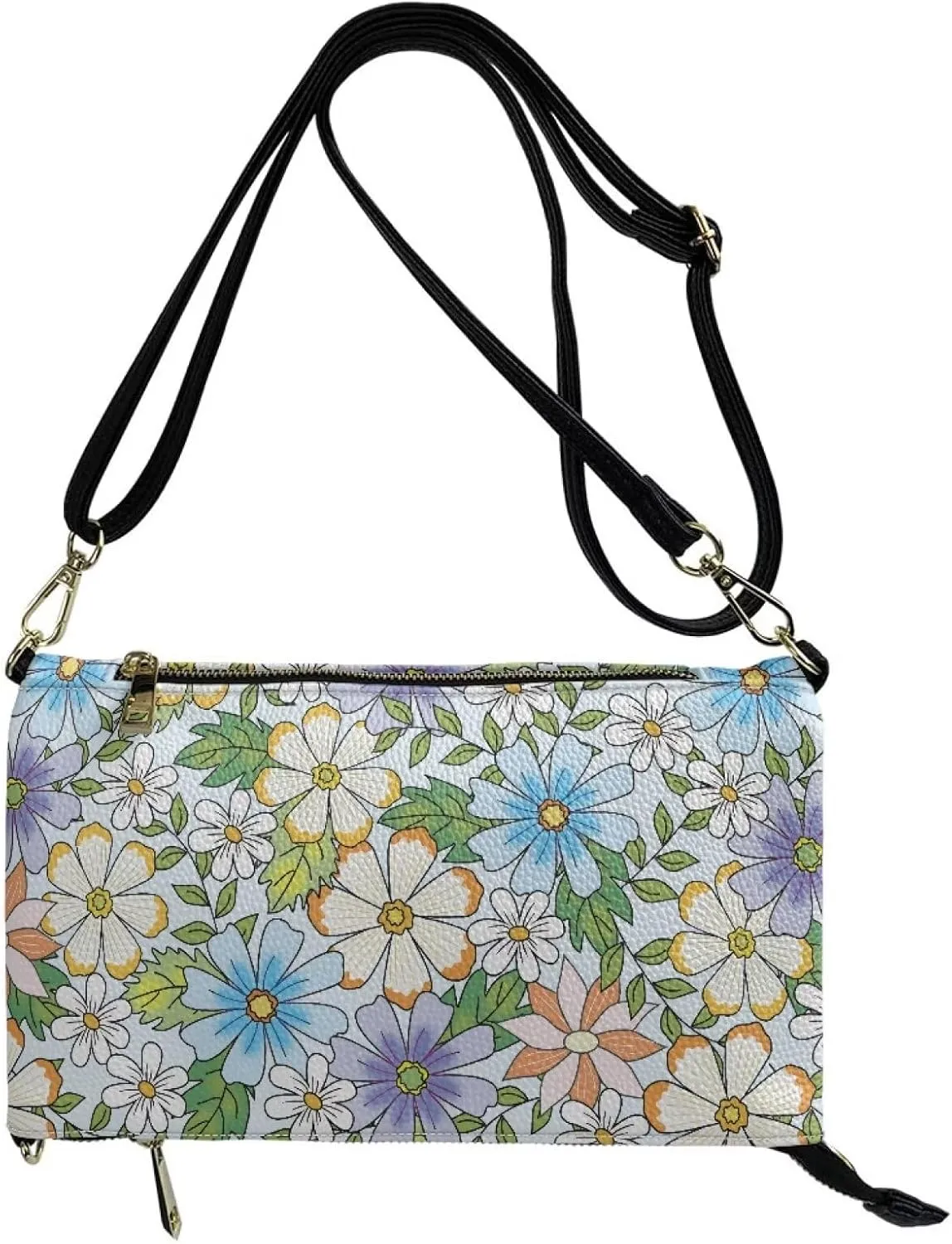 Clutch Purses for Women Leather Crossbody Shoulder Handbag with Removable Strap Waterproof Girls Party Bag