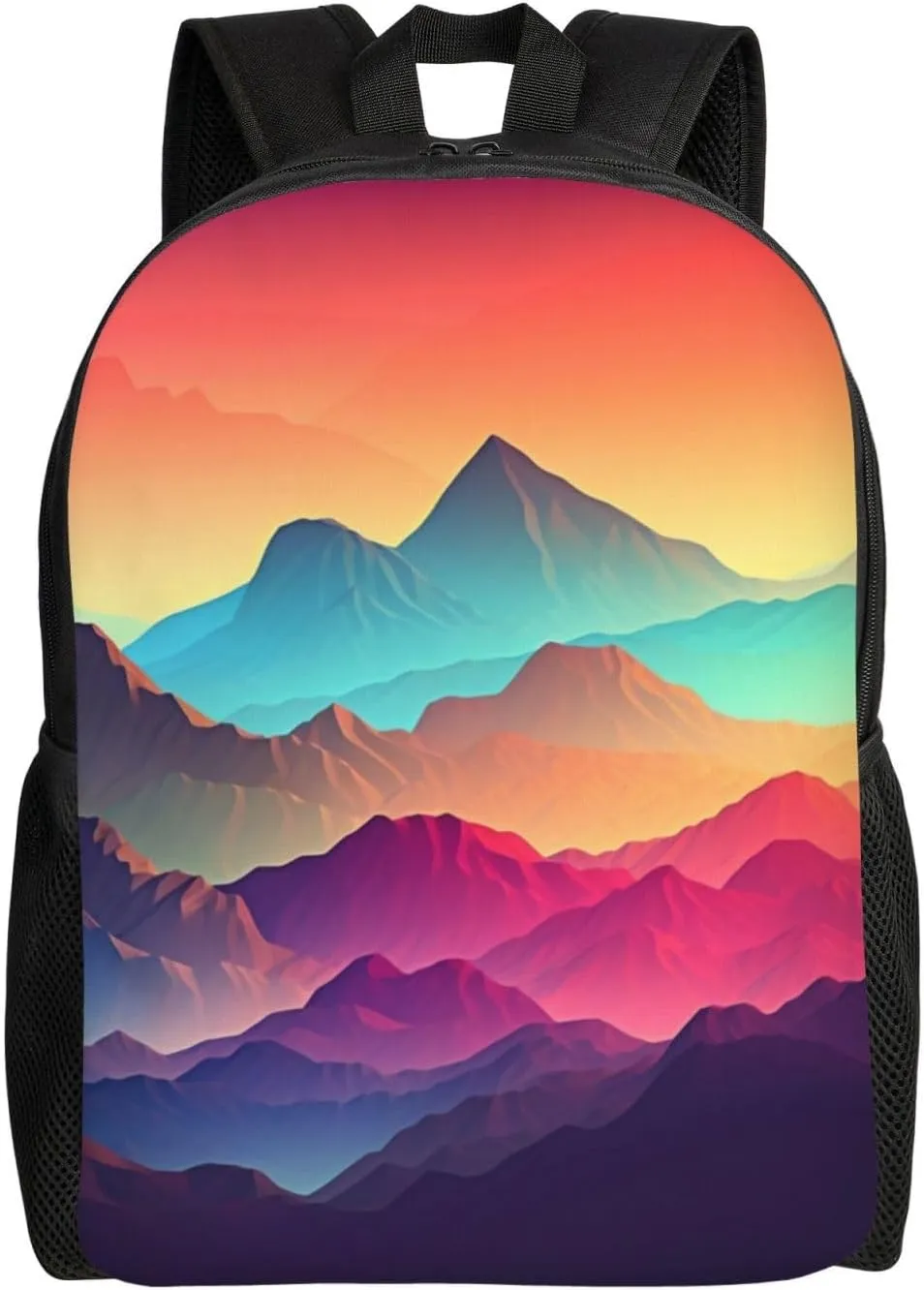 Color Mountain Gradient Laptop Backpack 16.1Inch Casual Daypack Work Bag College Computer Bag Gift for Men Women