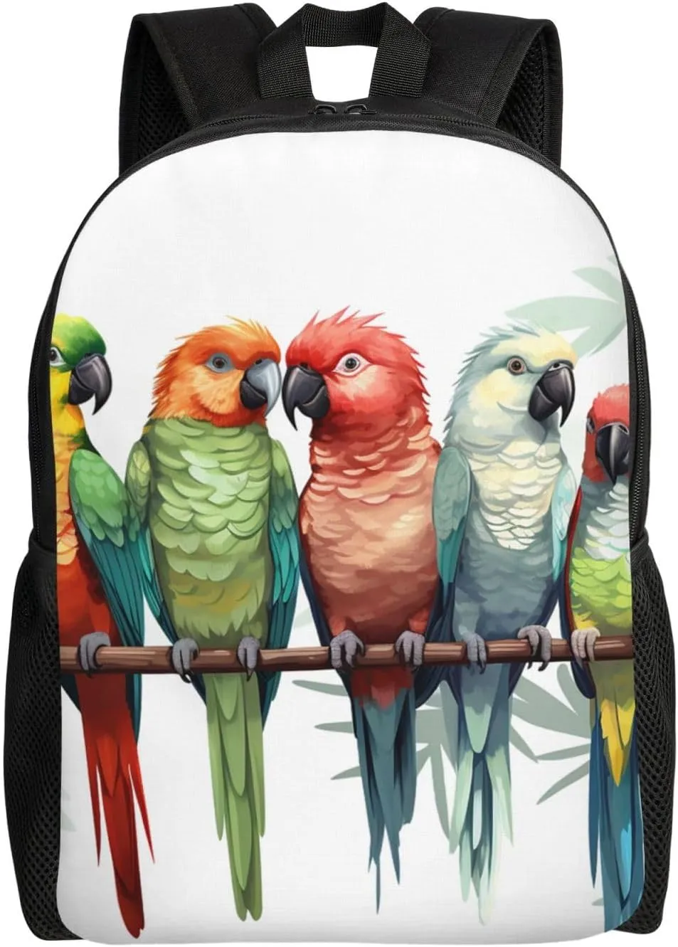 Colorful Parrots On Tree Laptop Backpack 16.1Inch Casual Daypack Work Bag College Computer Bag Gift for Men Women
