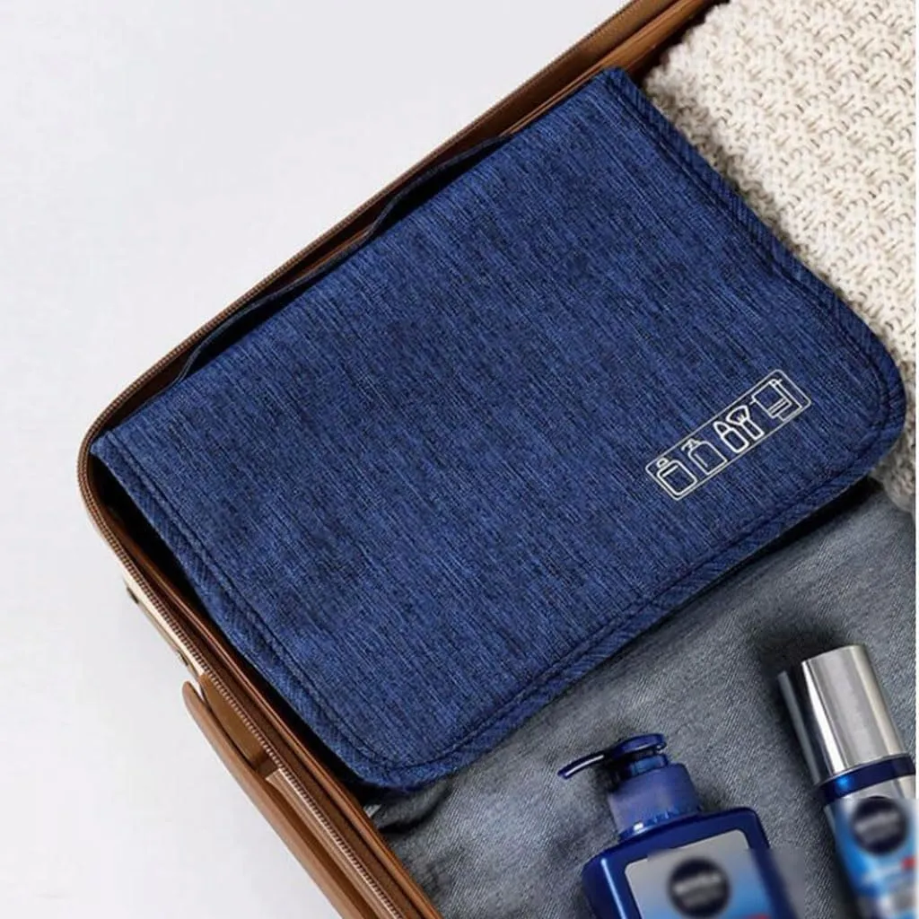 Convenient Foldable Travel Toiletry Bag Cloth Portable Makeup Bag Large Capacity Fitness Storage Wash Bag Practical