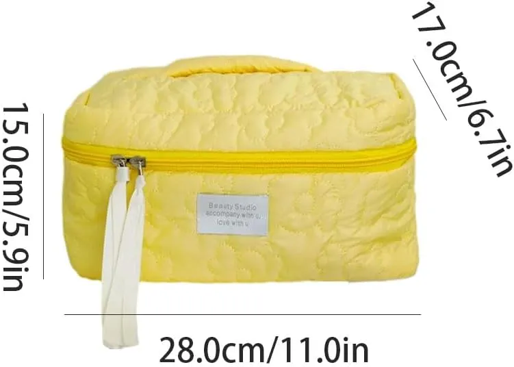 Convenient Large Capacity Travel Toiletry Bag Polyester Portable Makeup Bag Cute Storage Wash Bag with Handle Practical