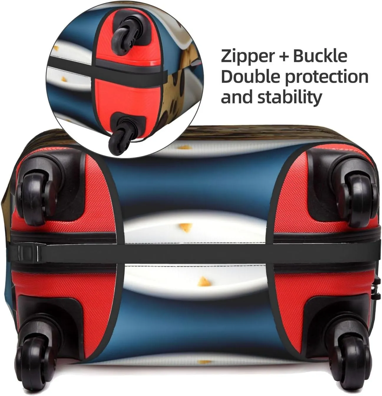Cookies Food Chocolate Chips Biscuits Print Practical Elastic Washable Travel Luggage Cover with Concealed Zipper for Suitcases