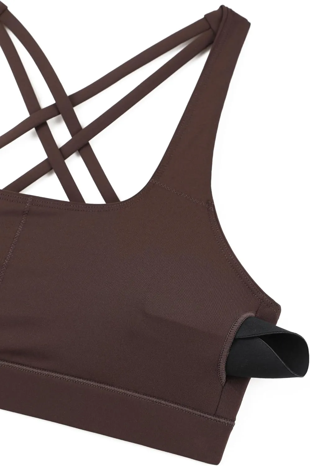 CRZ YOGA Butterbreeze Square Neck Sports Bras for Women - Strappy Thin Straps Workout Traning Padded Gym Halter Cami Top