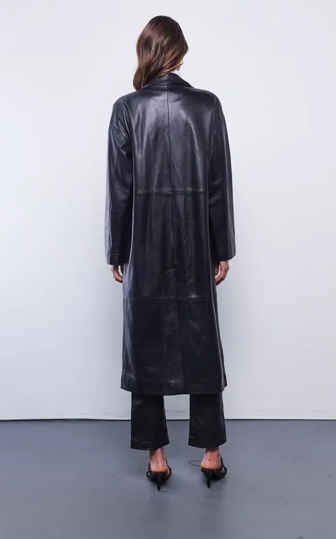 DEA THE LABEL - Dianne Leather Trench BLACK