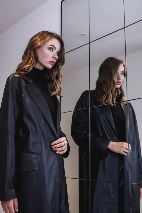 DEA THE LABEL - Dianne Leather Trench BLACK