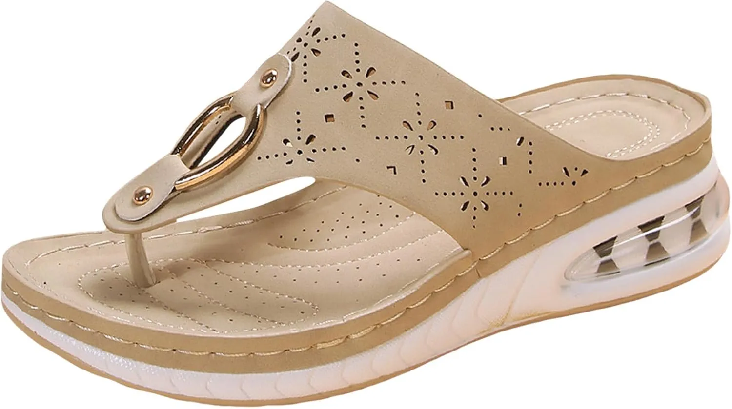 Dheva-C Orthopedic Sandals for Women,Womens Sandals with Arch Support Orthotic Sandals Flip Flops Wedge Walking Slippers Breathable Anti-Slip Sandals for Women Dressy Summer Travel Beach Flip Flops