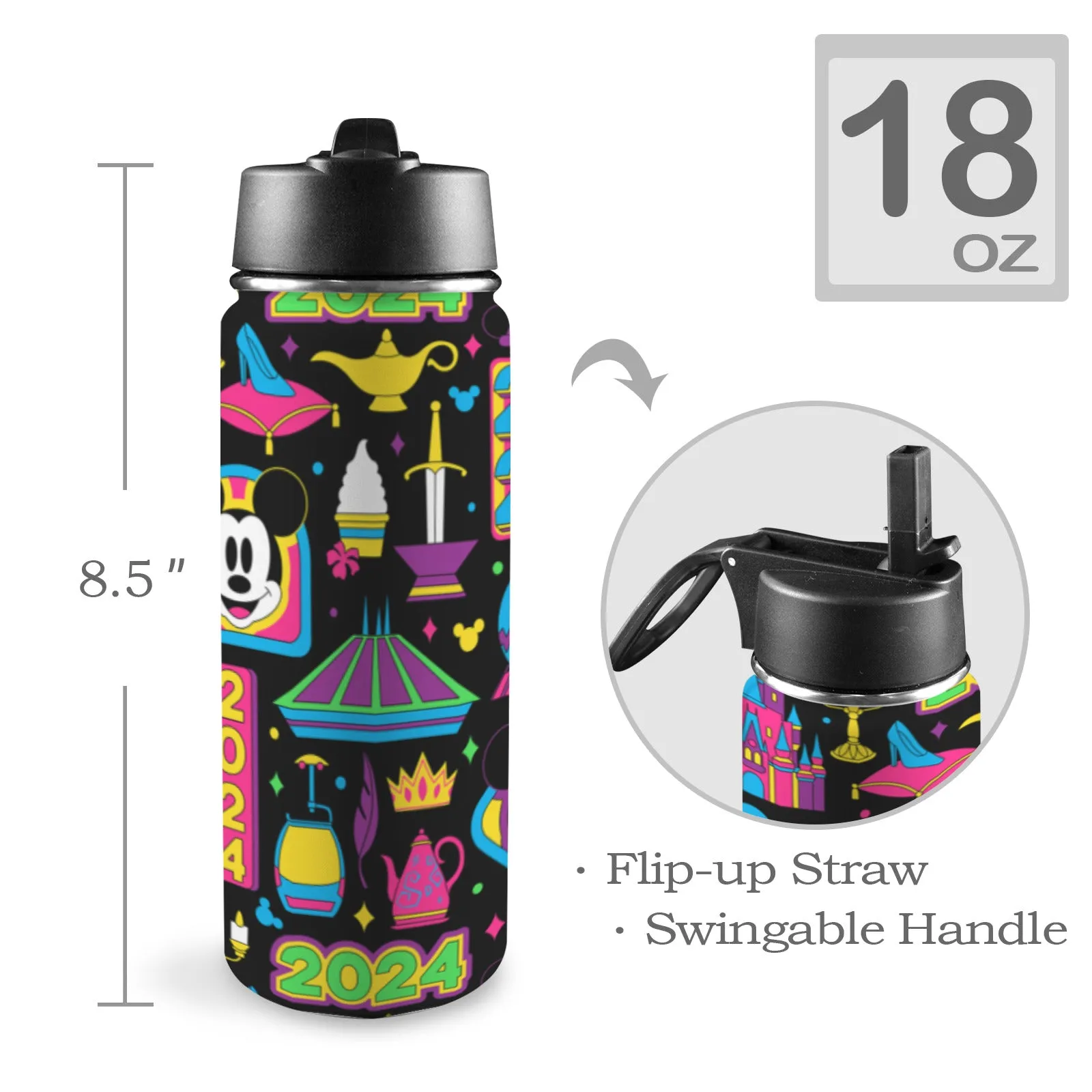 Disney 2024 Dark Insulated Water Bottle