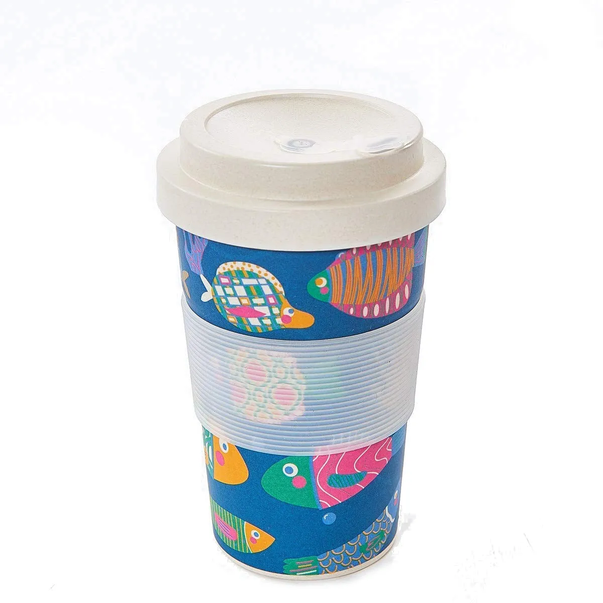 Eco Chic Blue Tropical Fish Bamboo Cup