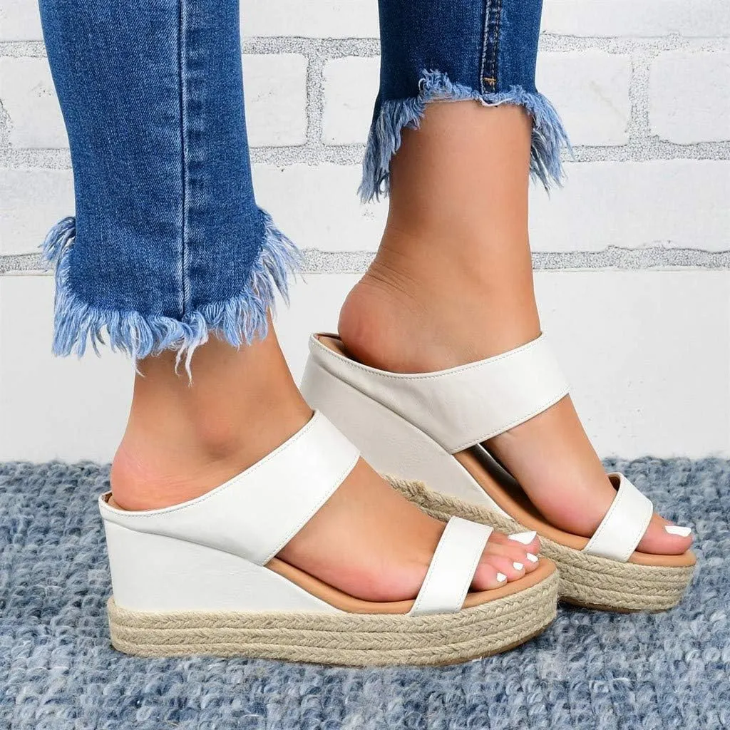 Eduavar Wedge Sandals for Women Dressy, Espadrille Sandals for Women Casual Open Toe Platform Sandals Summer Beach Sandals