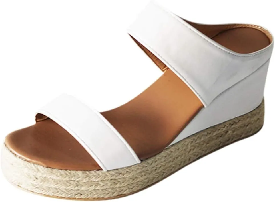 Eduavar Wedge Sandals for Women Dressy, Espadrille Sandals for Women Casual Open Toe Platform Sandals Summer Beach Sandals