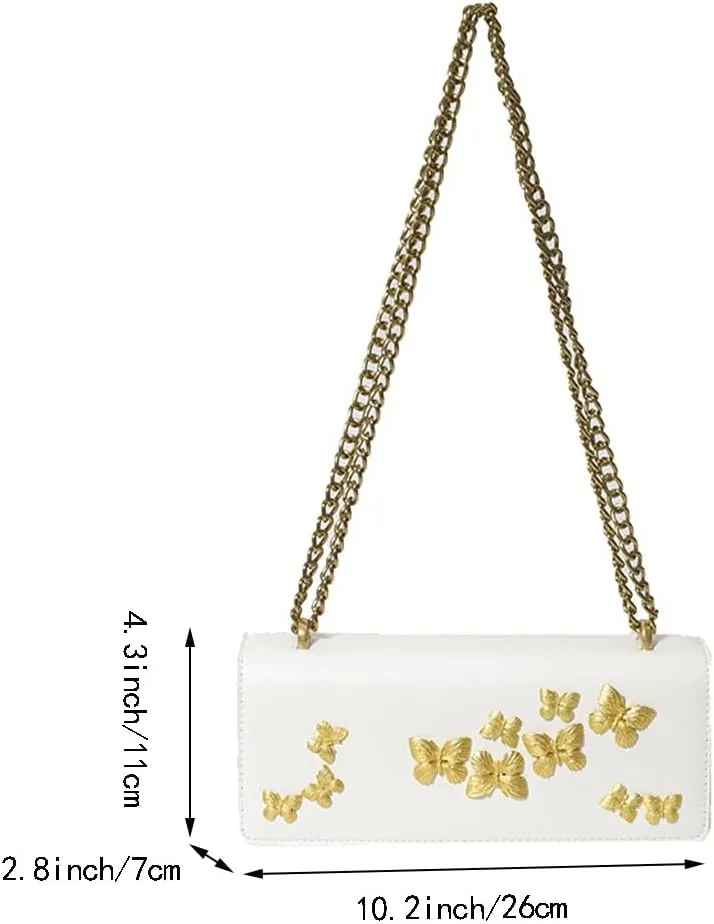 Elegant Butterfly Clutch Purse Trendy Crossbody Shoulder Bag Office Work Handbag Formal Event Evening Bag for Women