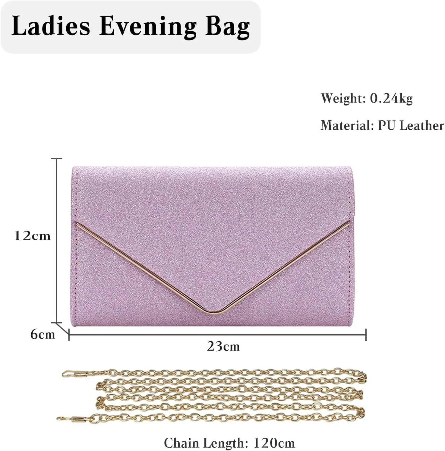 Elegant Shoulder Crossbody Women Envelope Clutch Sequins Evening Bridal Wedding Purse Glitter Sparkly Handbag