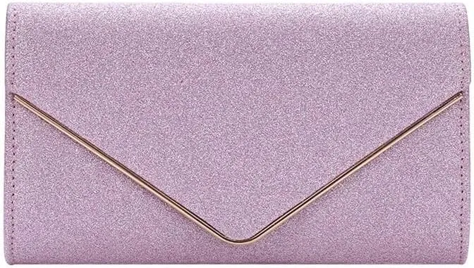 Elegant Shoulder Crossbody Women Envelope Clutch Sequins Evening Bridal Wedding Purse Glitter Sparkly Handbag