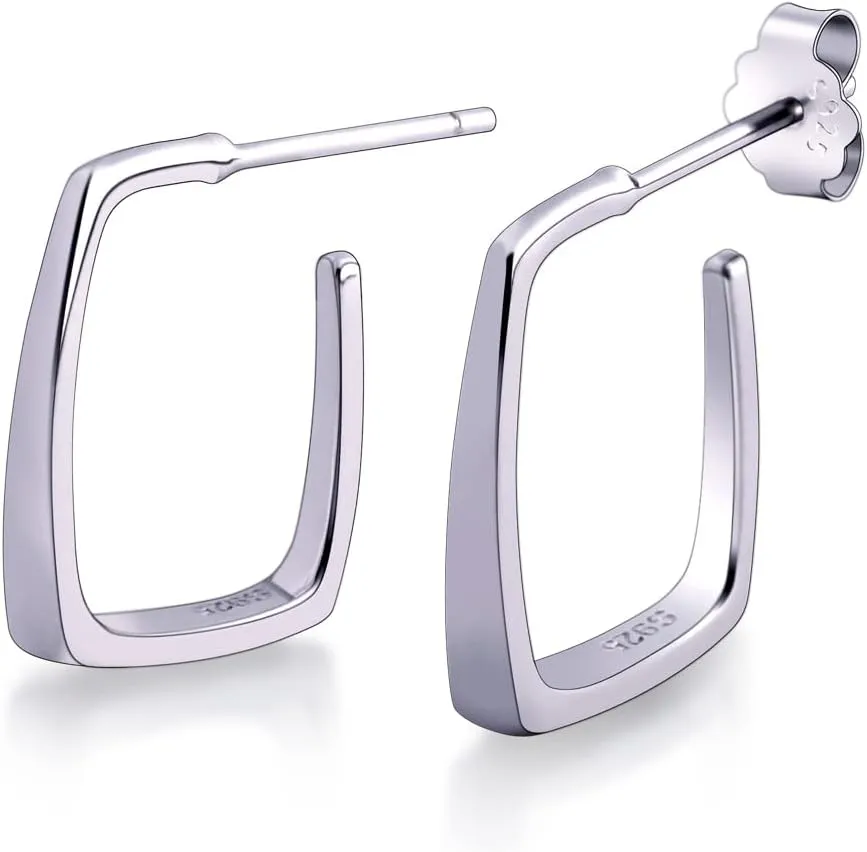 Fashion Geometric Earrings 925 Sterling Silver geometric earrings for Women Cuff Earrings Dainty Earrings for Women