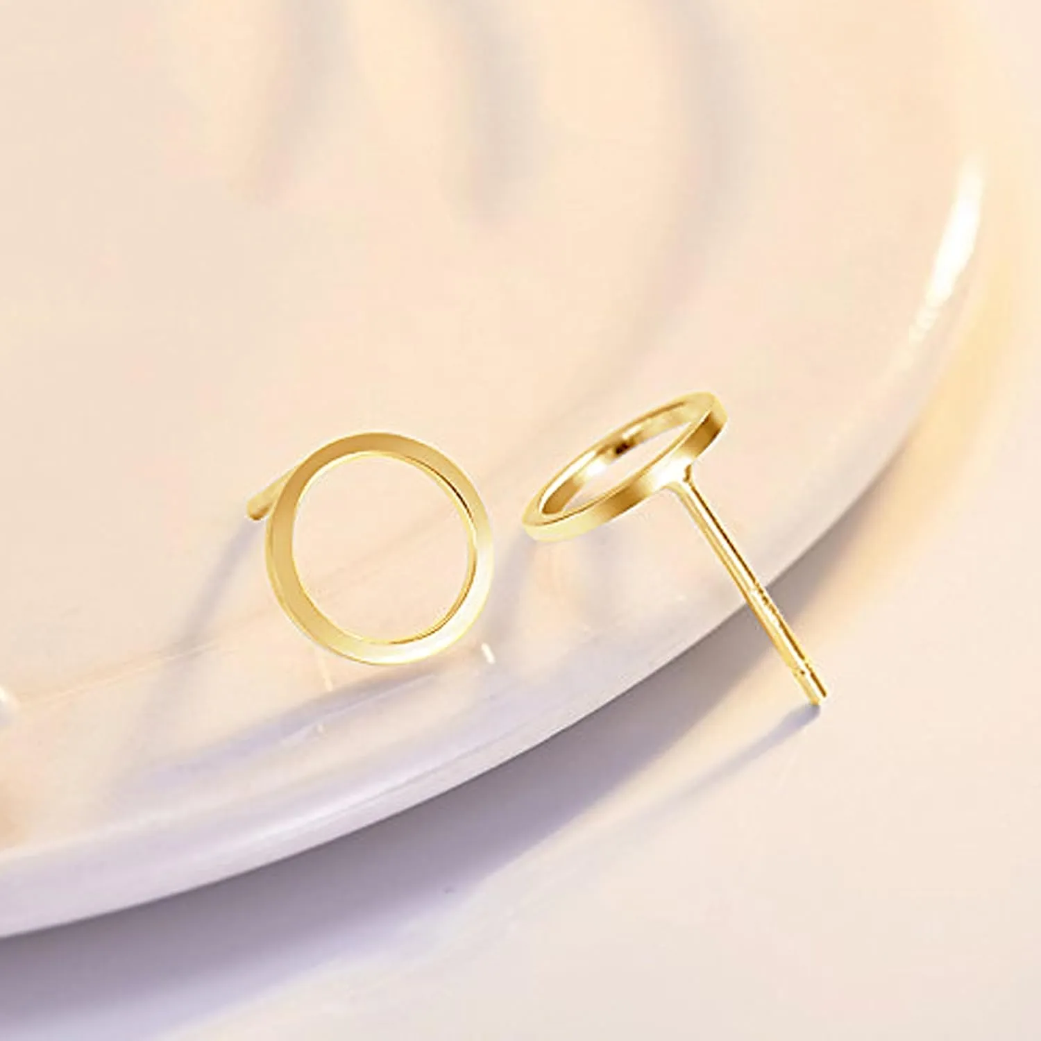 Flat Back Stud Earrings for Women Simple Tiny Circle Triangle Square Bar Stud Earrings Mini Cartilage Tragus Earring Jewelry Gifts