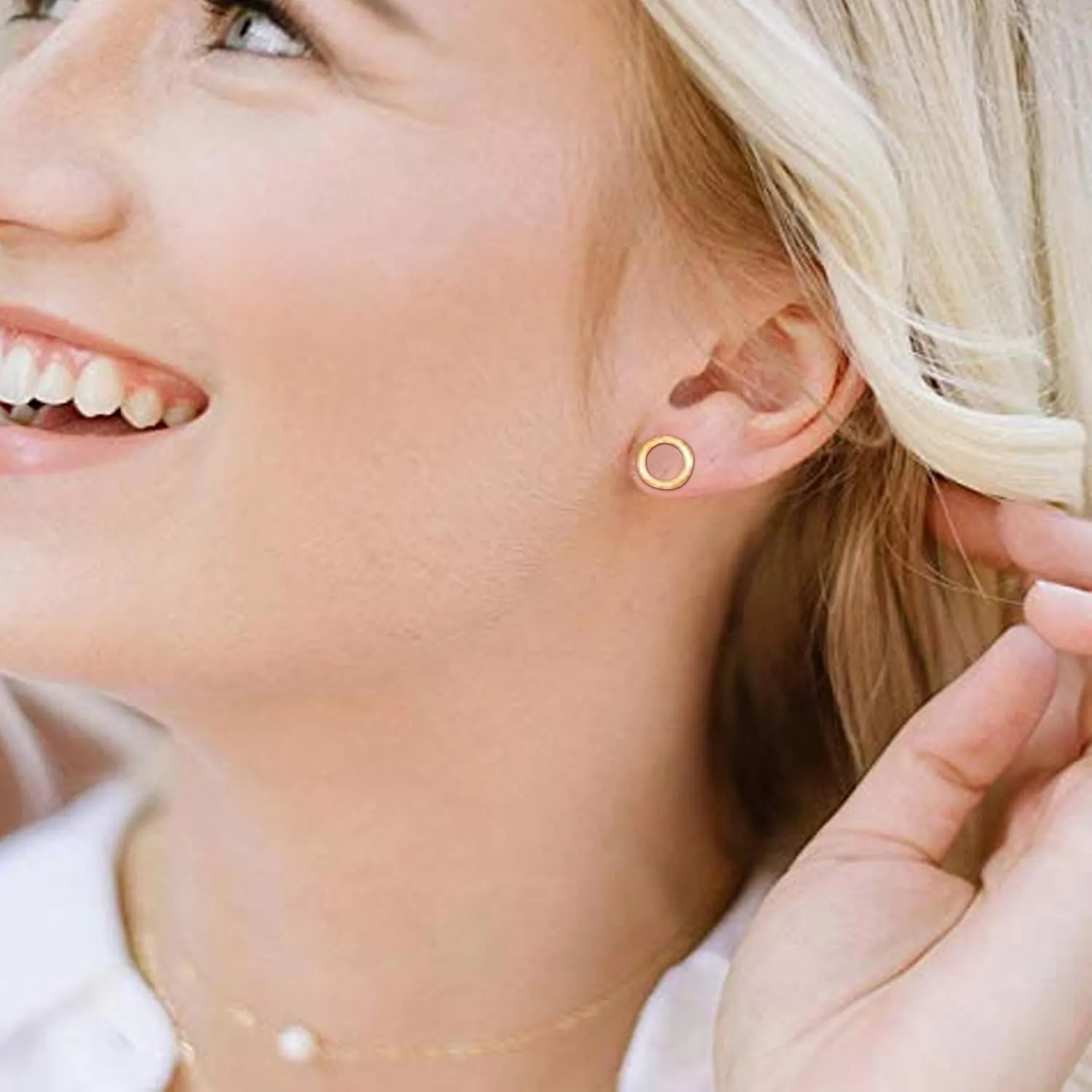 Flat Back Stud Earrings for Women Simple Tiny Circle Triangle Square Bar Stud Earrings Mini Cartilage Tragus Earring Jewelry Gifts