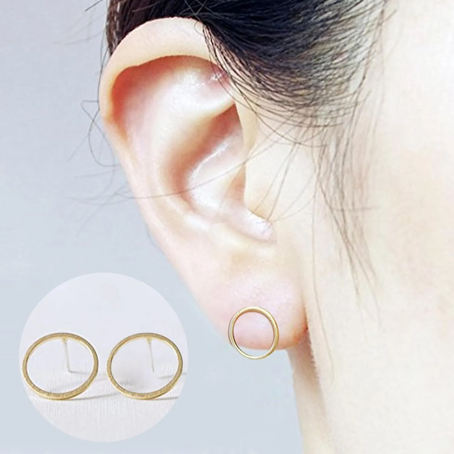 Flat Back Stud Earrings for Women Simple Tiny Circle Triangle Square Bar Stud Earrings Mini Cartilage Tragus Earring Jewelry Gifts