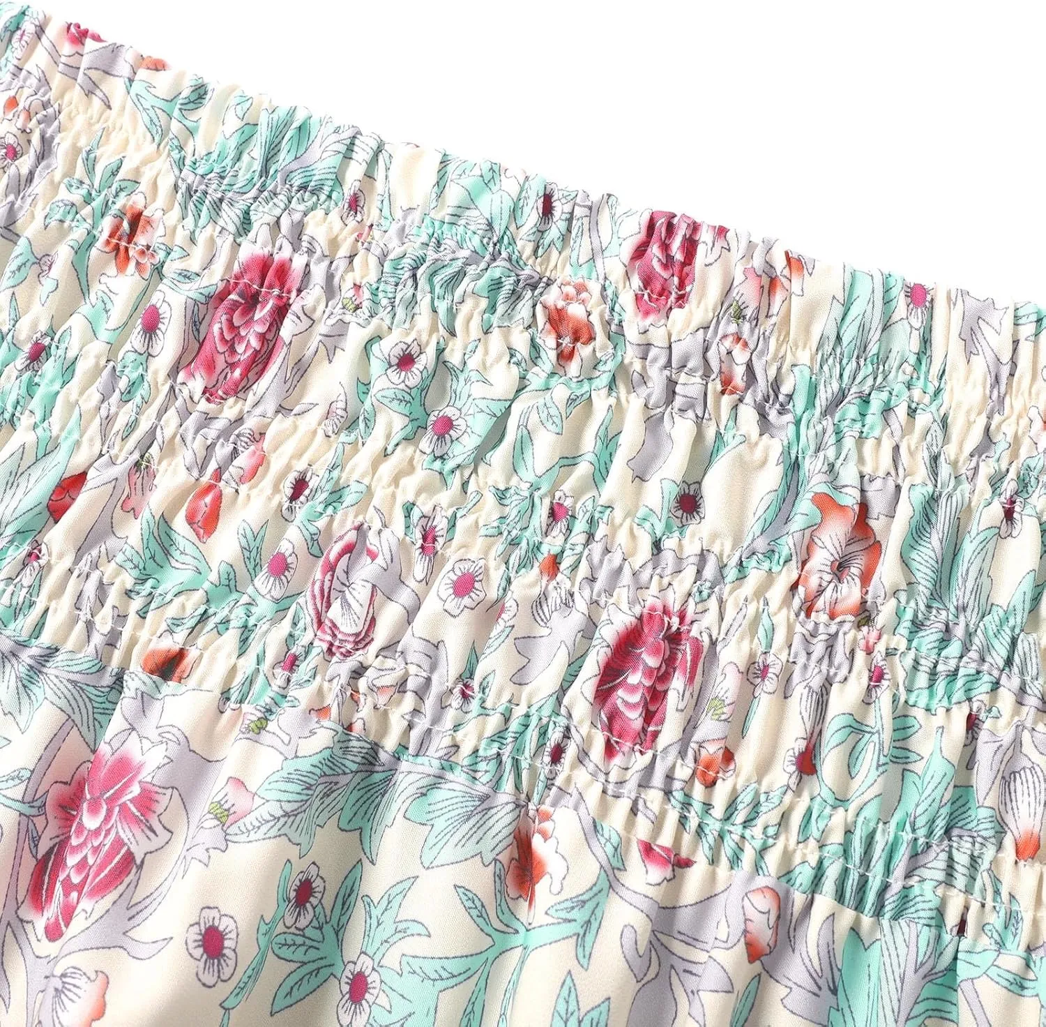 Floral Maxi Skirt for Women Summer Comfy Elastic High Waisted Skirts Beach Vacation A-Line Flowy Swing Long Skirts