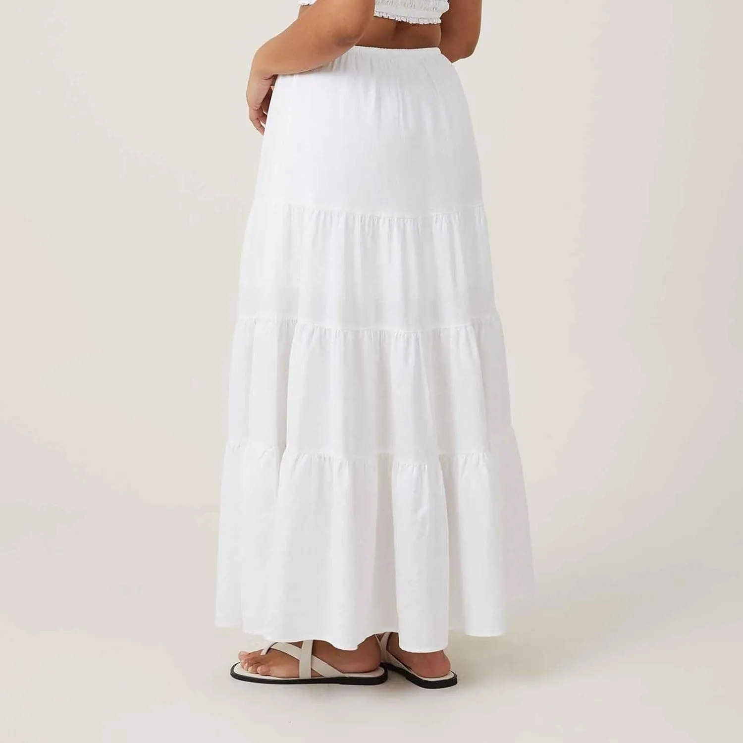 Flowy Pleated A Line Skirts for Women High Waisted Layered Tiered Maxi Skirt Elegant Summer Beach Boho Dress