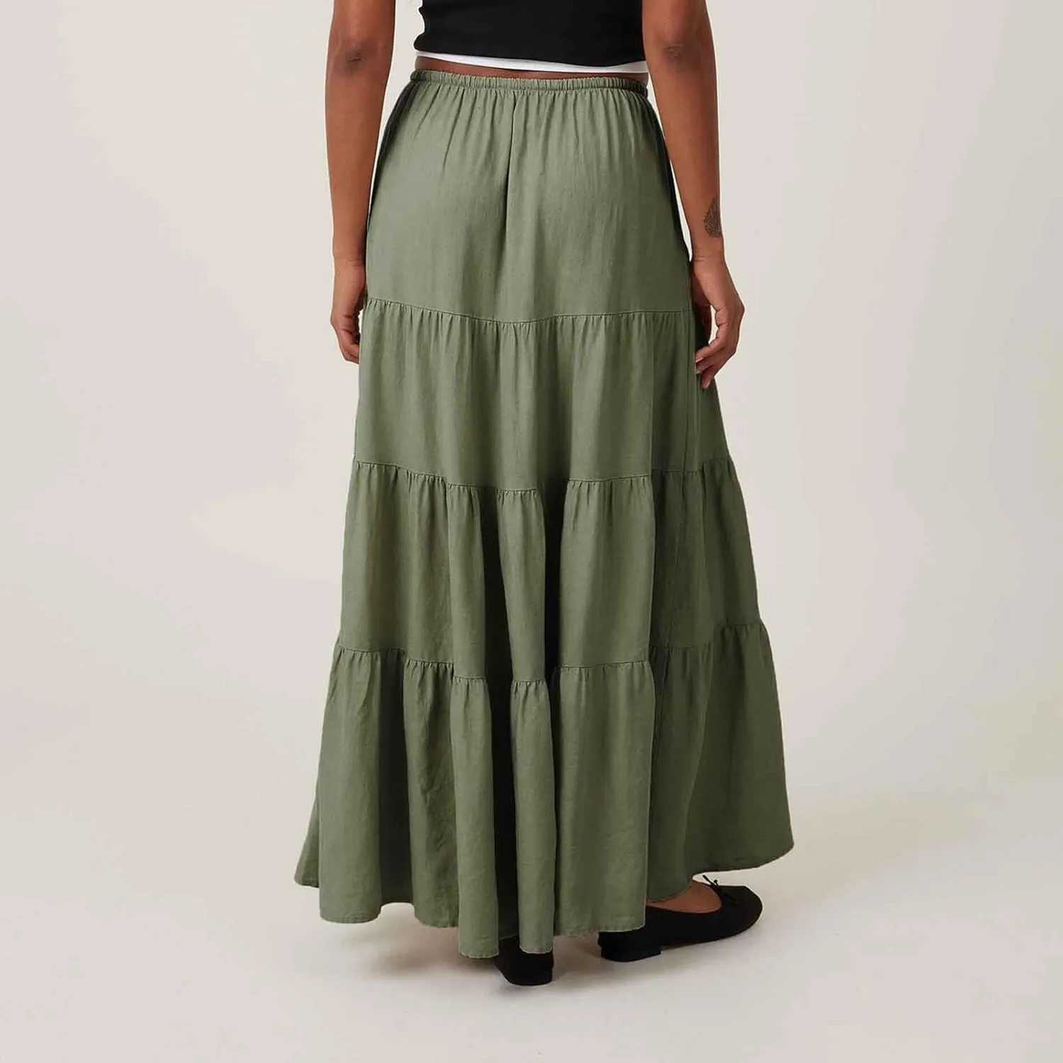 Flowy Pleated A Line Skirts for Women High Waisted Layered Tiered Maxi Skirt Elegant Summer Beach Boho Dress